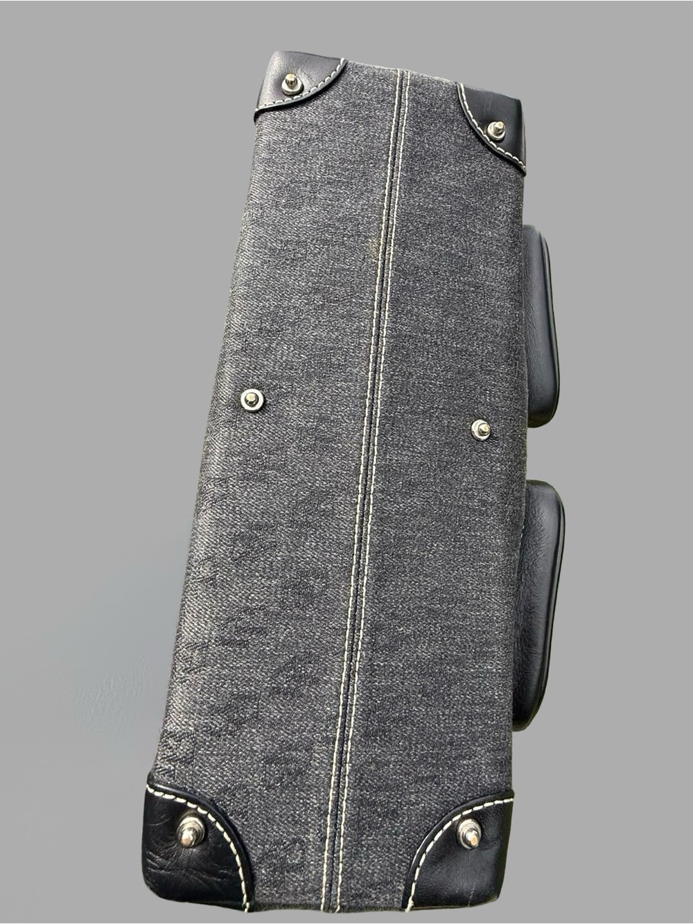 Dooney and Bourke Signature Anniversary Black Denim Double Pocket Shoulder Bag - Picture 5 of 9